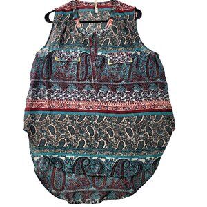 Live 4 Truth 2X Paisley Sleeveless High Low Scheer Top Metal Detail Boho India